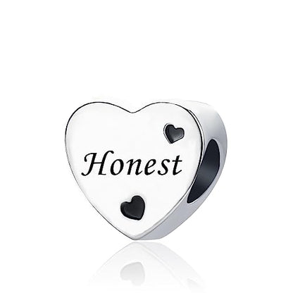 January-December 12 Months Colors Birthstone Crystal Happy Birthday Heart Charms For Charm Bracelets Necklace - color: February