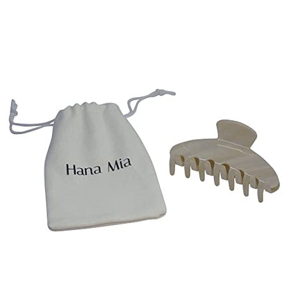 Luxury Creme Claw Clip for Women | Our Large 4 Inch Hair Clip Creates Beautiful Half Ups, Secure Updos & Chic Daily Styles | Premium Acetate Claw with Secure Hold & Snag Free Teeth for Easy Styling - color: Cream
