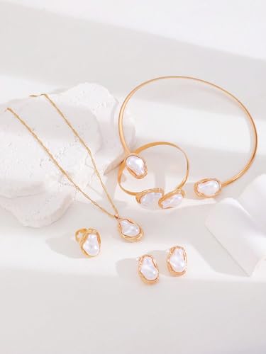 Pearl Necklace for Women Dainty Pearl Necklace Timeless Jewelry christmas gifts friendship gifts for women - color: A-Baroque pearl necklace