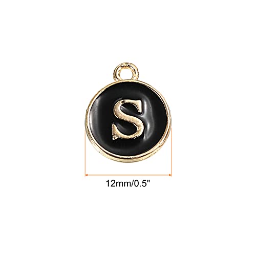 MECCANIXITY Alphabet Letter Charm Double Sided Alphabet Pendant, for Earring Jewelry Making - style: S