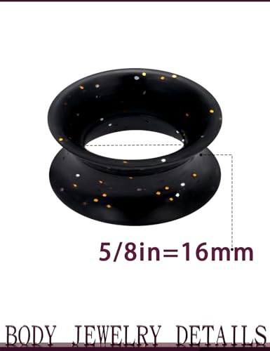 Jenxnjsjo 14g to 7/8in Ear Gauges Plugs Tunnels Taper Earrings Stretching Expander Kit Set for Women Men - color: 043: Silicone Double Flare Ⅲ, size: 5/8in (16mm)