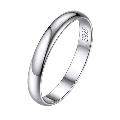 ChicSilver 2/3/5mm 925 Sterling Silver Ring Customizable Plain Dome High Polished Wedding Band Comfort Fit Size 4-12 - color: 3MM Silver