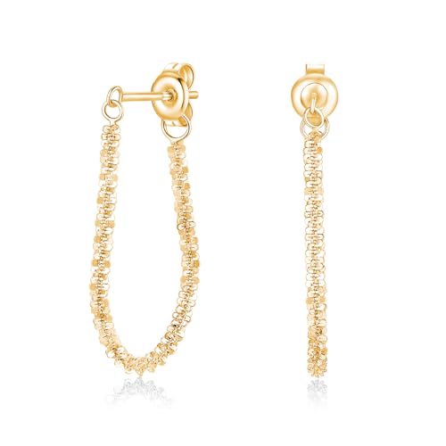 Tassel Earrings for Women Gold Plated Silver Chain Earrings Dainty Minimalist Dangle Drop Studs - color: I-Gold with One Sparkly Chain