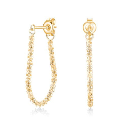 Tassel Earrings for Women Gold Plated Silver Chain Earrings Dainty Minimalist Dangle Drop Studs - color: I-Gold with One Sparkly Chain