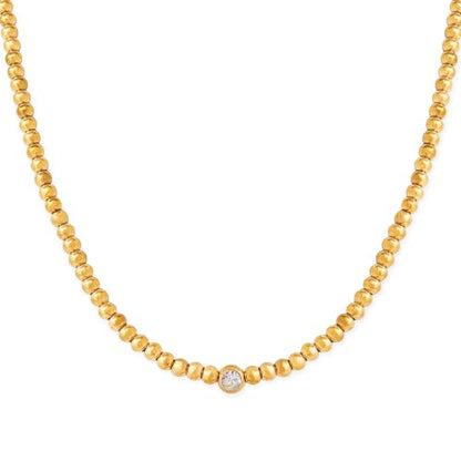 Jean Beau Gold Choker Necklace for Women, Simple 18K Gold Plated Adjustable Link Chain Prom Jewelry Gifts - color: Beaded Ball