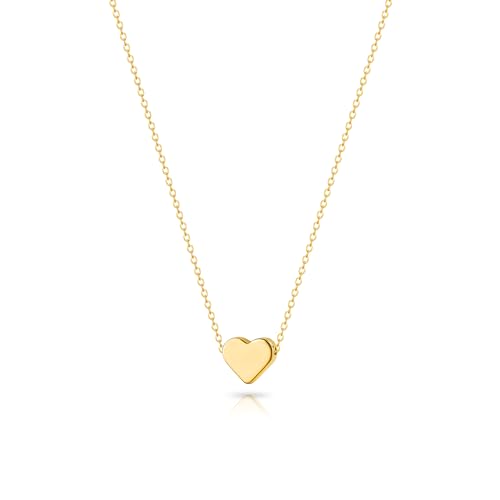 Zeffy Dainty Gold Heart Necklace for Women Trendy 14K Gold/Silver Plate Cute Heart Pendant Choker Necklaces Gold Love Heart Chain Necklace for Women Dainty Gold Jewelry Gifts for Women - style: Tiny Heart Necklace-Gold