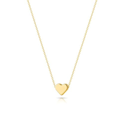 Zeffy Dainty Gold Heart Necklace for Women Trendy 14K Gold/Silver Plate Cute Heart Pendant Choker Necklaces Gold Love Heart Chain Necklace for Women Dainty Gold Jewelry Gifts for Women - style: Tiny Heart Necklace-Gold