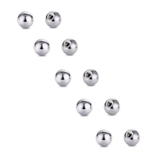 Threaded 316L Steel Replacement Balls Piercing Parts for Body Jewelry 14G 16G Barbell - style: 10pcs 14G 4mm