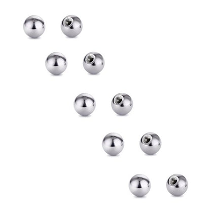Threaded 316L Steel Replacement Balls Piercing Parts for Body Jewelry 14G 16G Barbell - style: 10pcs 14G 4mm