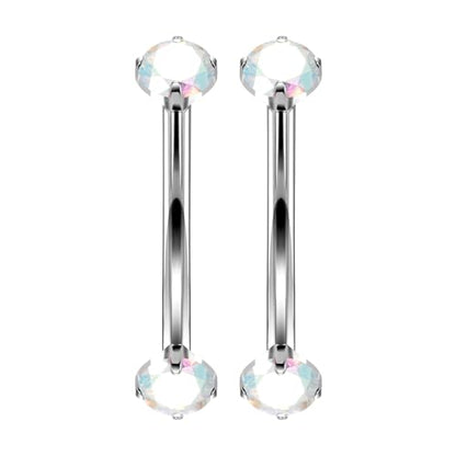 16G Astm F136 Titanium Eyebrow Piercing Jewelry Curved Barbell Eyebrow Ring Vertical Labret Lip Jewelry Daith Rook Earrings Navel Small Belly Button Ring Piercing Jewelry for Women Men CZ - style: 16G, 6MM Length, AB CZ