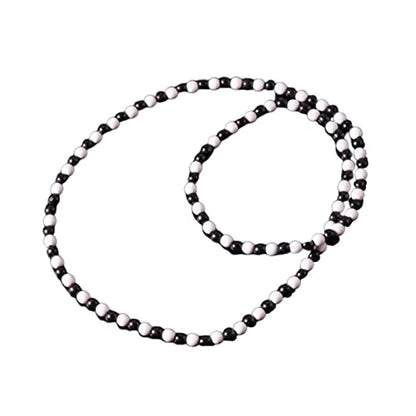 Natural Wood Bead Necklace 8MM Wooden Beaded Chunky Strand Necklaces Handmade Africa Wooden Chain for Women Men Jewelry - color: white black