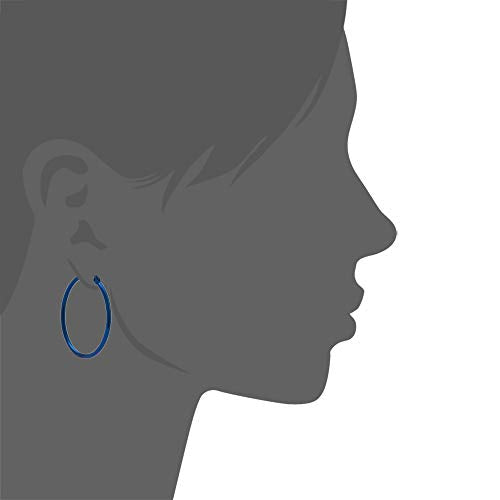 Rounded Hoops Earrings (20mm-60mm Diameter) - color: Blue 30mm