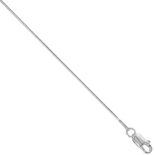 Very Thin Sterling Silver 0.9mm Snake Chain Necklaces & Bracelets Nickel Free Italy Sizes 7-30 inch