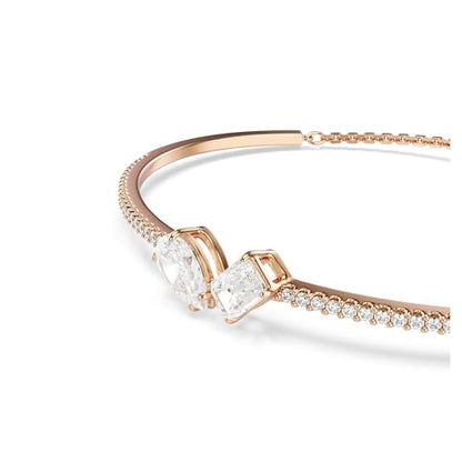Swarovski Mesmera bangle, Mixed cuts, White, Rose gold-tone finish