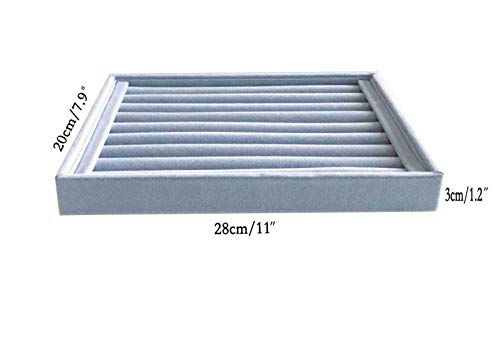 Grey Velvet Ring Organzer Holder Ring Display Tray Ideal for Small Space Drawer Closet Practical Stackable Premium Grade (Ring Tray) - size: Ring Tray
