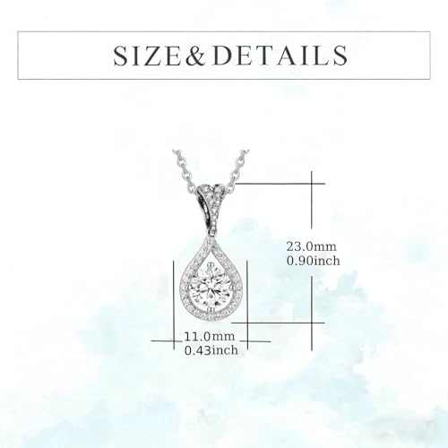 Teardrop Pendant Necklace for Women Cubic Zirconia Infinity Love Necklace Jewelry Birthday Gift for Mom, Wife, Friends