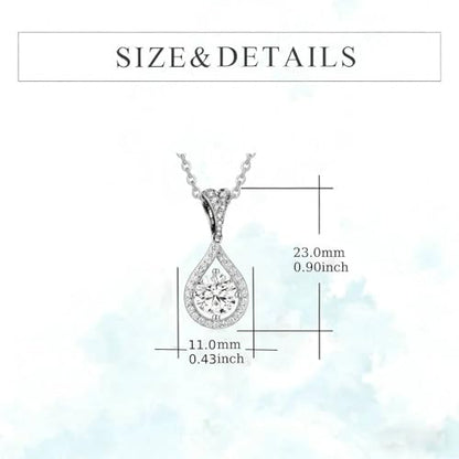 Teardrop Pendant Necklace for Women Cubic Zirconia Infinity Love Necklace Jewelry Birthday Gift for Mom, Wife, Friends