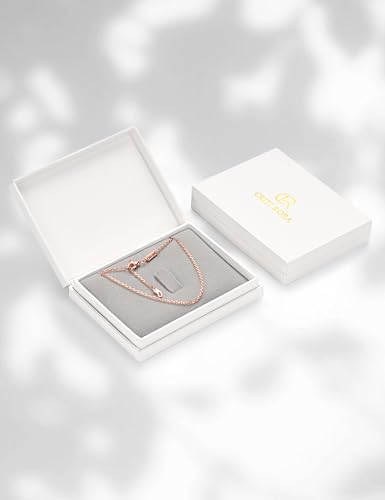 S925 Sterling Silver Chain Necklace for Women, 18 inch Adjustable, Classic, Fashionable, Versatile, Unique Safety Buckle Design, Silver Necklace Gift - color: Rose gold