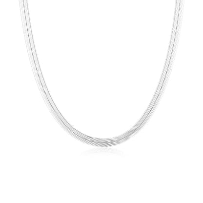 DEARMAY 14K Gold Plated Herringbone Necklaces for Women, Dainty Gold Snake Choker Chain Non Tarnish Trendy Simple Thin & Chunky Options Neckalce 1.5/3/5/6/8mm Chain Jewelry for Gifts - color: SL-5MM 18" Herringbone Necklace
