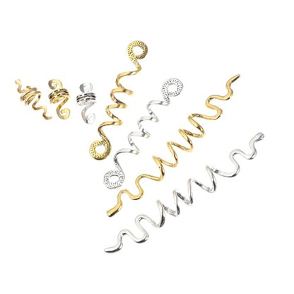Unique African Hair Beads Set 16 Spiral Bead Hair Ties Stylish Jewelry