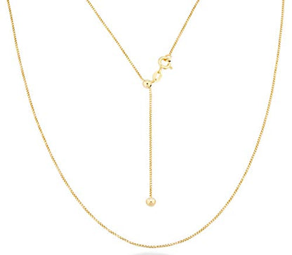Miabella 925 Sterling Silver or 18K Gold Plated Italian 1mm Adjustable Solid Thin Bolo Box Chain Necklace for Women / 14-24 Inch Slider/Made in Italy - style: yellow-gold-plated-silver