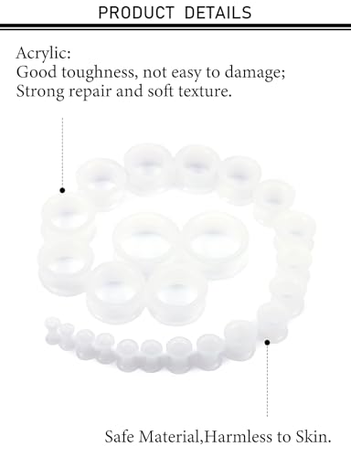 10G-25mm Thin & Thick Silicone Ear Gauges Tunnels Stretching Kit Double Flared Rubber Gauges Tunnels Plugs Flexible Soft Tunnels Earrings Gauge Kit for Women Men - color: Thick Clear 6G-25mm