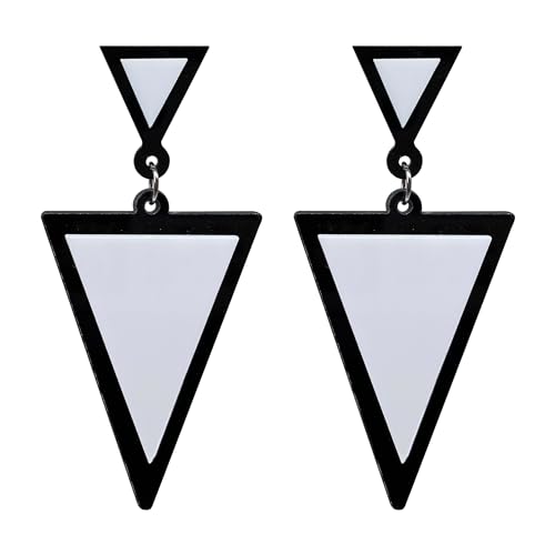 Acrylic Geometric Earrings for Women Girls Retro Fashion Acrylic Triangle Dangle Drop Earrings Resin Colourful Neon Statement Earrings Jewelry Gifts - color: white