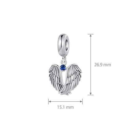 LSxAB Guardian Angle Wings Jan-Dec Birthstone Charm Compatible with Pandora Charms Bracelets for Women Charm - style: 09 Blue