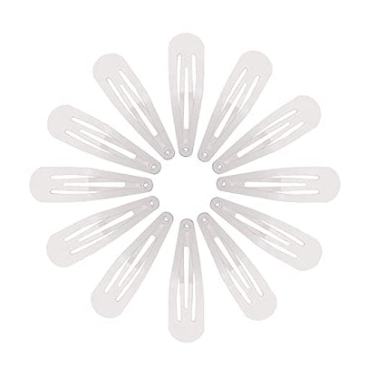 Dofash 2IN/5CM Small White Snap Hair Clips Metal Hair Barrettes Hair Grips Hair Accessories Hair White Hair Clips For Women Thin Hair - 36Count (Snow White 3 Sets) | Basic Hair Clip, Strong Hold, Non-Slip, Daily Styling, Comfortable Grip, For All Hair Typ