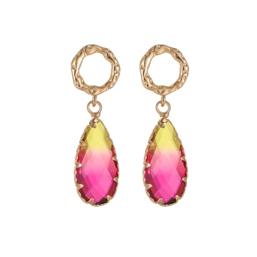 Crystal Earrings CXUEMH Teardrop Earrings for Women Blue and Green Dangle Earrings Elegant Earrings for Prom Emerald Green Earrings Formal Jewelry Crystal Drop Earrings - color: Style D