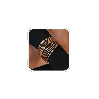 Chunky Cuff Bracelets for Women Wide Gold/Silver Cuffs Bangle Hollow Out Adjustable Bracelets Punk Vintage Jewelry - style: Gold D