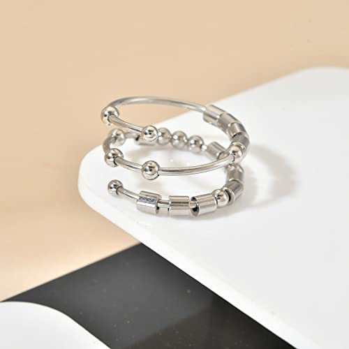 Morse Code Rings for Women, Stainless Steel Spinner Ring Fidget Rings for Anxiety Ring Morse Code Rings Inspirational Gifts Jewelry Women Birthday Graduation Gifts for Best Friends - style: 9 My Person