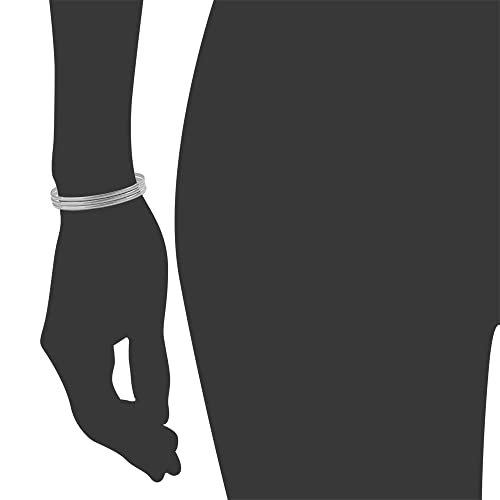 Stainless Steel Silver-Tone Three Stackable Womens Bangle Bracelets - color: silver