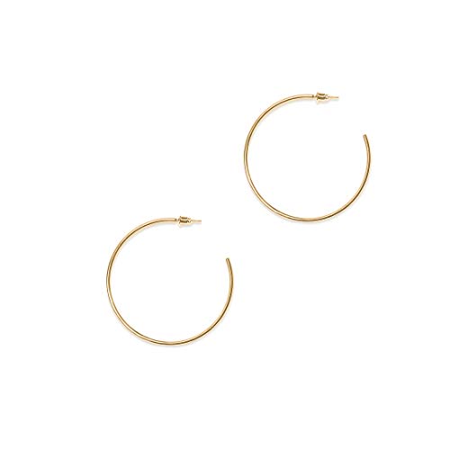 ESMATOO Gold Hoop Earrings for Women - Plated Gold 20mm/30mm/40mm/60mm Lightweight Thin Hoop Earrings - color: Gold, size: 60MM