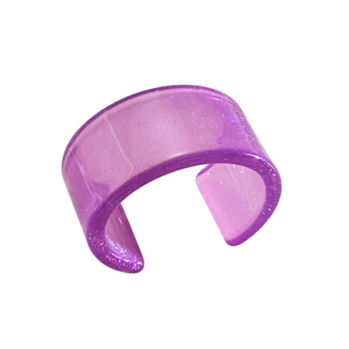 Colorful Acrylic Resin Open Bracelet Geometric Simple Transparent Tortoiseshell Acetate Plate Cuff Bangle Lightweight Chunky Thick Thin Wide Face Plastic Bracelet for Women Jewelry - color: A purple