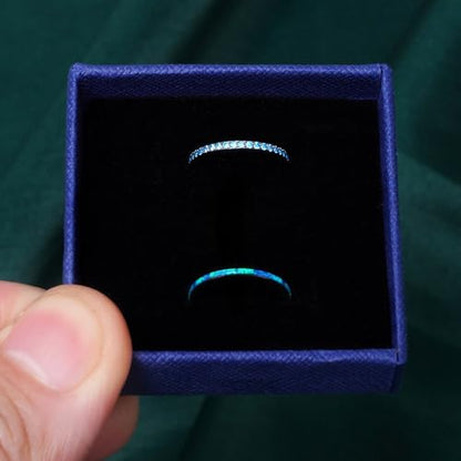2pc G23 Titanium 6/8/10/12mm Nose Ring Opal Multi Zircon Hoop Hinge Septum Ear Lobe Daith Body Piercing - color: OP05 & Blue Zircon, size: Inner Ring Diameter: 10mm