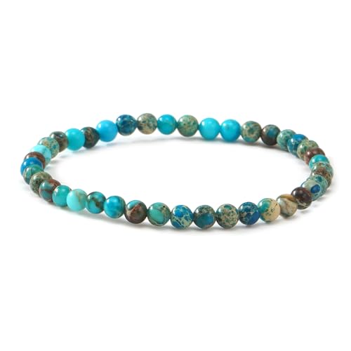 Handmade Stackable Rice Seed Beaded Ball Bracelets set for women, Romantic Boho Trendy Acrylic Glass Stretch Accessories Multi Layer Jewelry, Daily Wear Party Holiday Friendship Gift - color: Blue