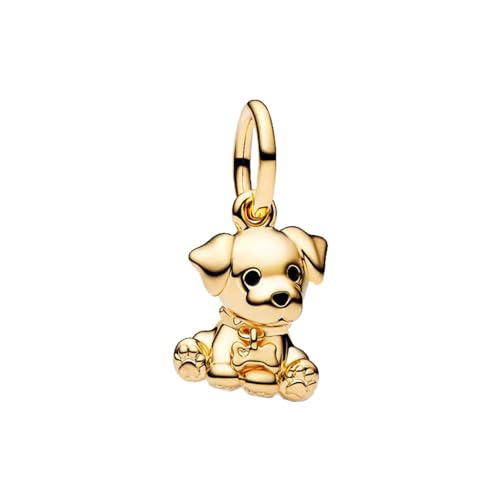 925 Sterling Silver Charms fits Bracelets and Necklace Pendant Bead Charms Jewelry Gift for Women Family Friends - style: Gold Dog Charm