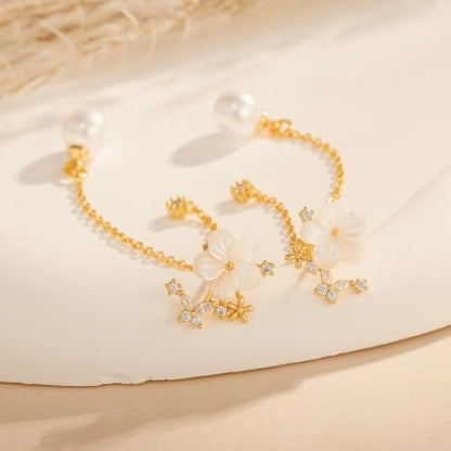 Pearl Earrings for Women Gold Pearl Drop Dangle Earrings Wedding Bridal Bridesmaid Jewelry Gifts for Women - color: drop pearl-7