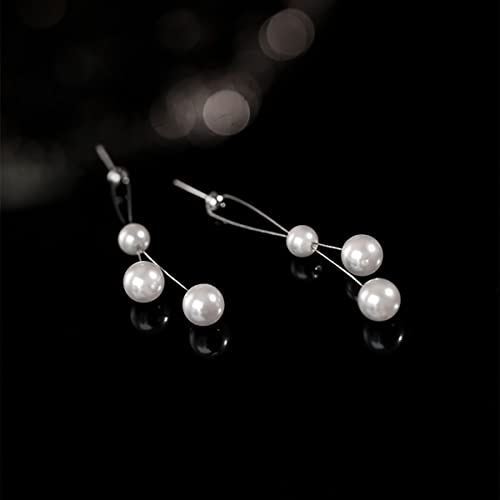 SLUYNZ Sterling Silver Pearls Dangle Earrings for Women Teens Wedding Pearls Dangle Earrings Long Tassel