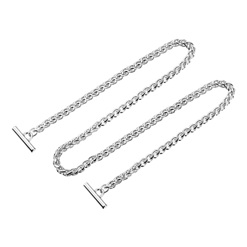uxcell Iron Flat Chain Strap, 43" Handbag Chains Accessories Purse Chain Straps with Toggle Clasps for Shoulder Bags Cross Body DIY, Silver Tone - color: Silver Tone, size: 43"