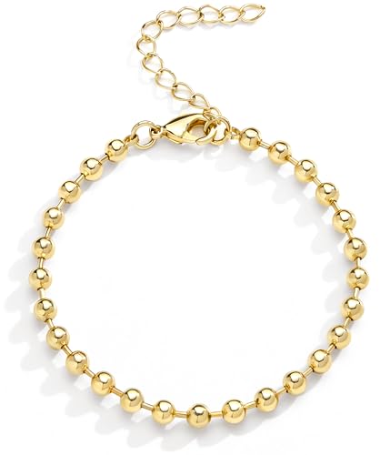 Extra Large Anklets for Women Waterproof, 14K Gold Plated Stack Anklets for Women Plus Size, 10"+2" Non Tarnish Large Ankle Bracelets for Women, Summer Big Ankles Set, Beach Bikini Vacation Jewelry - color: Plus Gold-Beaded, size: Lengh:10"+2"