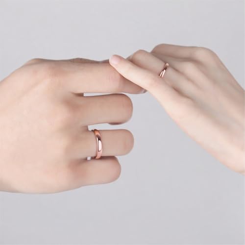 Tungsten Domed Wedding Band Men Women High Polish Comfort Fit - color: 2mm-Rose Gold