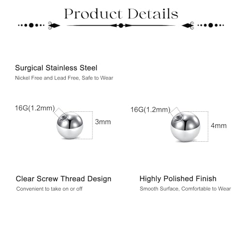 Fake Eyebrow Ring Fake Lip Labret Studs Replacement Balls Spike with 100pcs Sticker Non-Piercing Body Jewelry Fake Skin Piercing - color: B1 -Silver