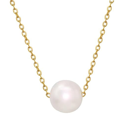 Dainty Layered Pearl Choker Necklace for Women Dainty Chain Necklaces Daisy Pearls jewelry Valentine Day Graduation Bride Gifts - color: yellow gold