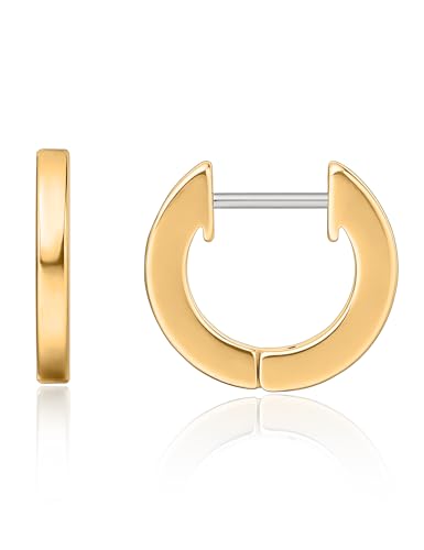Limerencia G23 Pure Titanium Hypoallergenic Huggies Hoop Earrings for Women Sensitive Ears - color: gold