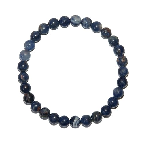 BANANE LAB 6mm Classic Real Natural Crystal Beaded Bracelet with Mystery Crystal Pendant (Multiple Wrist Sizes) | Standard Size Gemstone Handmade Stretchy Healing Energy Protection Yoga Jewelry Gift for Women Men - color: Sodalite, size: 6.75" Wrist