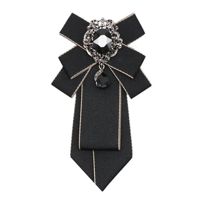 Big Crystal Bow Ties for Men Pre-tied Women Bowtie | Sparkly Laege Rhinestone, Eye-catching Edges, Adjusatble Strap, Polyester Fabric, 6.9"×3.7", Suitable for Suit Wedding Prom - color: Black