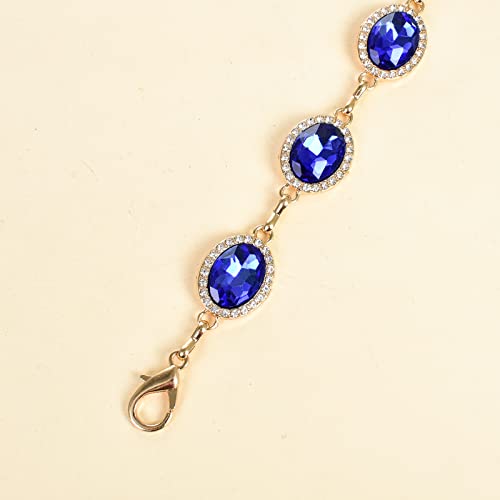 ILuvatar Green Glass Diamond Chain Belt - Metal Women's Western Style Dress Belt - color: F008-db