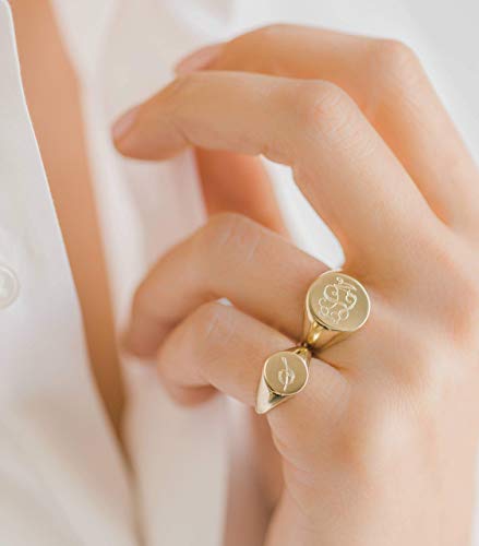 Zoe Lev Jewelry, Sterling silver, Gold Plated Pinky Signet Ring